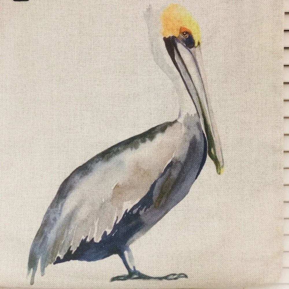 Coastal Pillow Cover Set of 3 Beach Tropical Pelican Flamingo Sea‎ Turtle 17x17